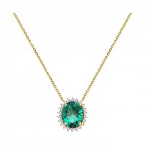 Колье из лимонного золота SOKOLOV 770501-2 с топазом и гидротермальным изумрудом 770501-2 фото
