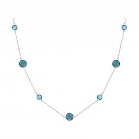 Колье из белого золота SOKOLOV 770512-3 с топазом и Лондон топазом 770512-3 фото