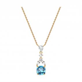 Золотое колье SOKOLOV 770524 с топазом и горным хрусталём 770524 фото