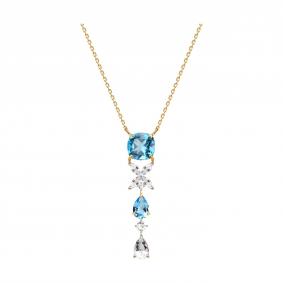 Золотое колье SOKOLOV 770525 с топазом и горным хрусталём 770525 фото