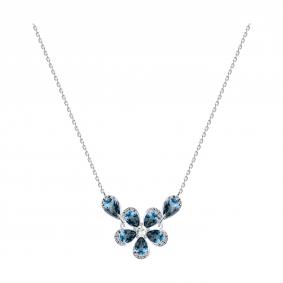Колье из белого золота SOKOLOV 770526-3 с фианитом, горным хрусталём и Лондон топазом 770526-3 фото