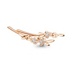 Золотая брошь AQUAMARINE 77365А с фианитом 77365А фото