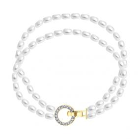 Браслет из лимонного золота SOKOLOV 79-50003-2 с бриллиантом и жемчугом 79-50003-2 фото