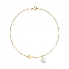 Золотой браслет SOKOLOV 79-50013 с бриллиантом и жемчугом 79-50013 фото
