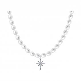 Колье из белого золота SOKOLOV 79-70013-3 с бриллиантом и жемчугом 79-70013-3 фото