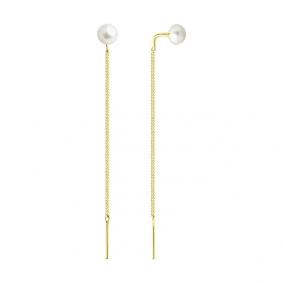 Серьги из лимонного золота SOKOLOV 792153-2 с жемчугом 792153-2 фото