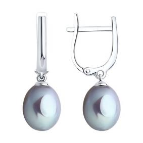 Серьги из белого золота SOKOLOV 792349-3 с жемчугом 792349-3 фото