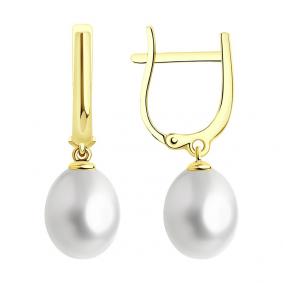 Серьги из лимонного золота SOKOLOV 792351-2 с жемчугом 792351-2 фото