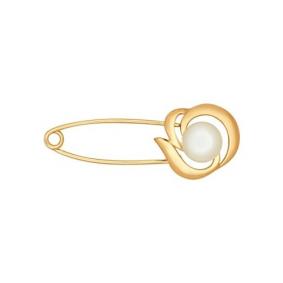 Золотая булавка SOKOLOV 794007 с жемчугом 794007 фото