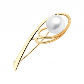 Золотая брошь SOKOLOV 794043 с жемчугом 794043 фото