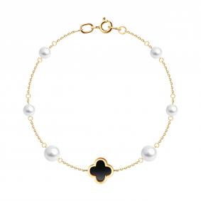 Золотой браслет SOKOLOV 795074 с агатом и жемчугом 795074 фото