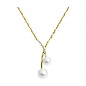 Колье из лимонного золота SOKOLOV 797036-2 с фианитом и жемчугом 797036-2 фото