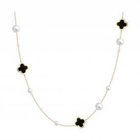 797112: Колье из золота с жемчугом и агатом 797112 фото