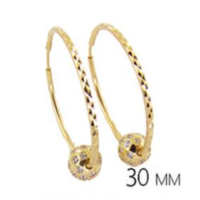 Серьги из лимонного золота Золотые узоры 8-406 с цирконием 8-406 фото