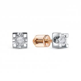 Золотые серьги RoseGrace 8-5901-103И2К с бриллиантом 8-5901-103И2К фото