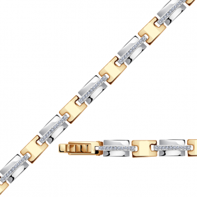 Золотой браслет Александра 80014сбк с фианитом и Swarovski 80014сбк фото