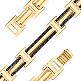 Золотой браслет Александра 80033ск-ч с фианитом 80033ск-ч фото