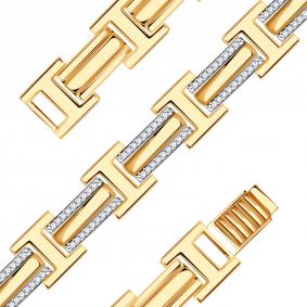 Золотой браслет Александра 80035ск с фианитом 80035ск фото