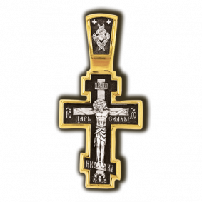 Серебряная подвеска-крест Распятие Христово. Покров Пресвятой Богородицы ЮЗ Елизавета 8009 8009 фото