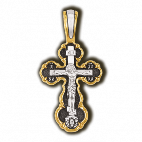 Серебряная подвеска-крест Распятие Христово. Покров пресвятой Богородицы ЮЗ Елизавета 8016 8016 фото