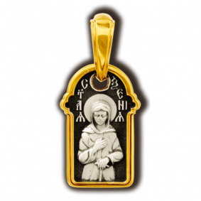 Серебряная подвеска-иконка Святая Блаженная Ксения Петербургская ЮЗ Елизавета 8024 8024 фото