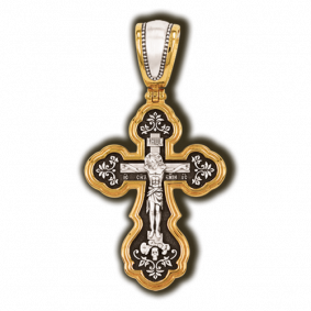Подвеска-крест из лимонного серебра Распятие Христово ЮЗ Елизавета 8036 8036 фото