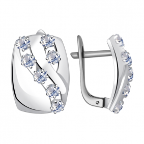 Серьги из белого золота Александра 803асб с Swarovski 803асб фото