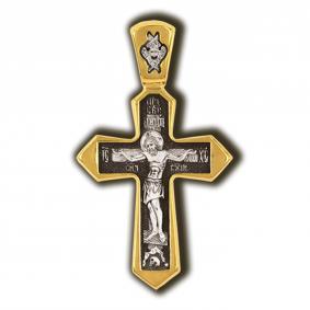 Подвеска-крест из лимонного серебра Распятие Христово ЮЗ Елизавета 8040 8040 фото