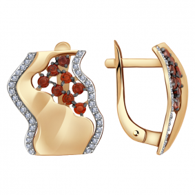 Золотые серьги Александра 807ск-к с фианитом 807ск-к фото