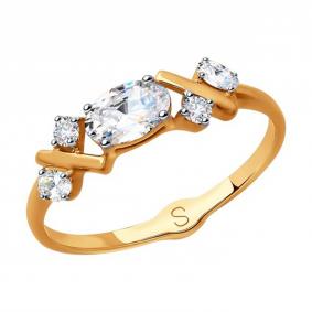 Золотое кольцо SOKOLOV 81010405 с Swarovski 81010405 фото