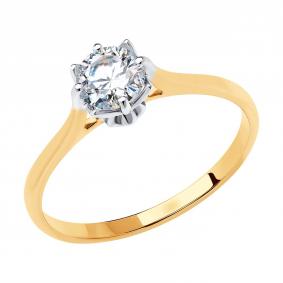 Золотое кольцо SOKOLOV 81010496 с Swarovski 81010496 фото