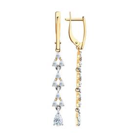 Золотые серьги SOKOLOV 81020465 с Swarovski 81020465 фото