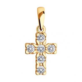 Золотая подвеска SOKOLOV 81030063 с Swarovski 81030063 фото