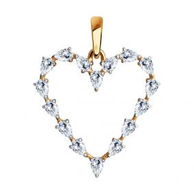 Золотая подвеска SOKOLOV 81030153 с Swarovski 81030153 фото