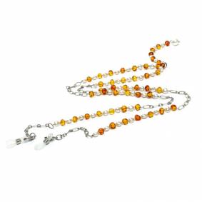 Бусы для очков ИП Шавкунов ИН с янтарём и жемчугом 8122620370 8122620370 фото
