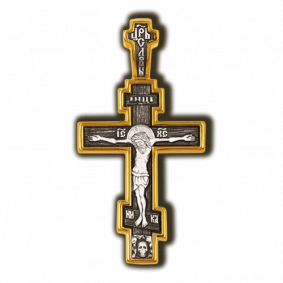 Серебряная подвеска-крест Распятие Христово. Молитва к господу ЮЗ Елизавета 8139 8139 фото