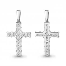 Подвеска из белого золота AQUAMARINE 820005 с бриллиантом выращенным 820005 фото