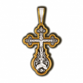 Серебряная подвеска-крест Распятие Христово. Икона Божией Матери Знамение ЮЗ Елизавета 8209 8209 фото