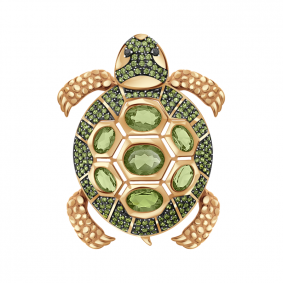 Золотая подвеска Александра 820ск-з с фианитом и султанитом 820ск-з фото