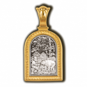 Серебряная подвеска-иконка Серафим Саровский ЮЗ Елизавета 8230 8230 фото