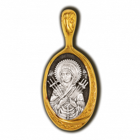 Серебряная подвеска Икона Божией Матери Семистрельная ЮЗ Елизавета 8248 8248 фото