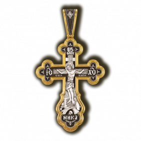 Серебряная подвеска-крест Распятие Христово. Молитва Кресту ЮЗ Елизавета 8270 8270 фото