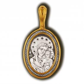 Серебряная подвеска-иконка Божией Матери Казанская ЮЗ Елизавета 8279 8279 фото