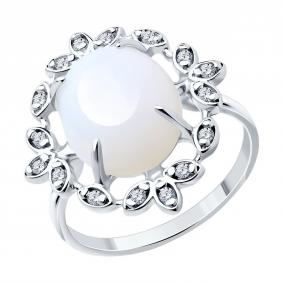 Серебряное кольцо SOKOLOV 83010160-91 с фианитом и опалом 83010160-91 фото