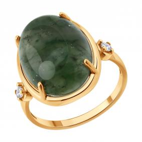 Кольцо из золочёного серебра SOKOLOV 83010278 с фианитом 83010278 фото