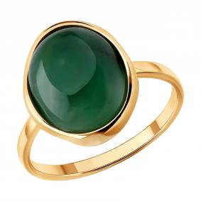Кольцо из золочёного серебра SOKOLOV с жадеитом 83010295 83010295 фото