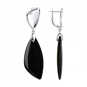 Серебряные серьги SOKOLOV 83020152 с агатом 83020152 фото