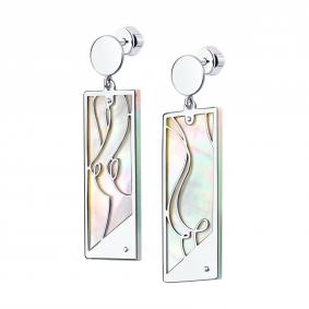 Серебряные серьги SOKOLOV 83020216 с перламутром 83020216 фото