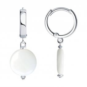 Серебряные серьги SOKOLOV 83020280 с перламутром 83020280 фото