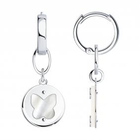 Серебряные серьги-трансформеры SOKOLOV с перламутром 83020290 83020290 фото